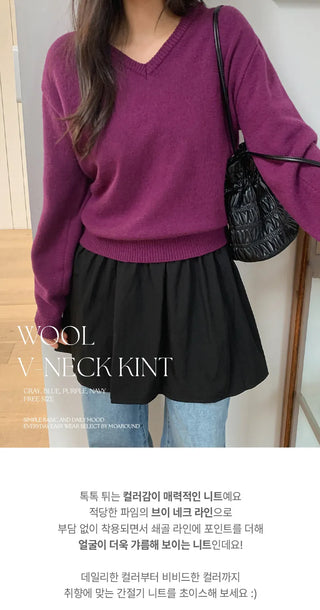 Senetin V neck Wool Knit