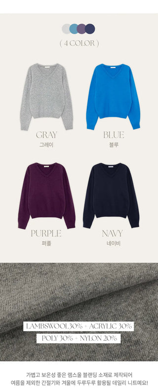 Senetin V neck Wool Knit