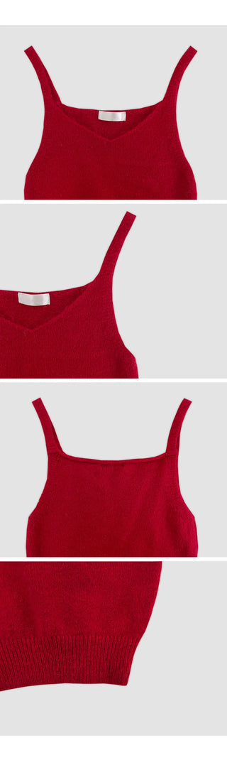 Yuhandi Wool Alpaca Crop Knit Bustier