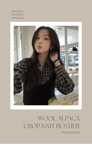 Yuhandi Wool Alpaca Crop Knit Bustier
