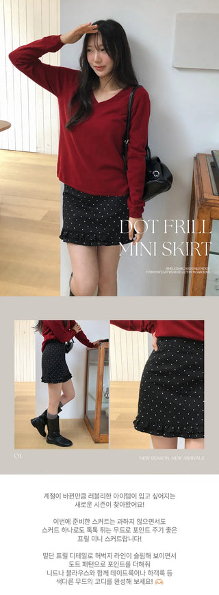 Toys H line Dot Frill Mini Skirt