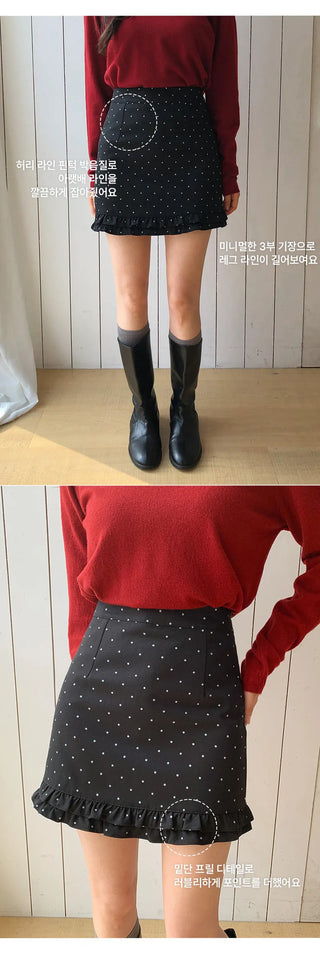 Toys H line Dot Frill Mini Skirt