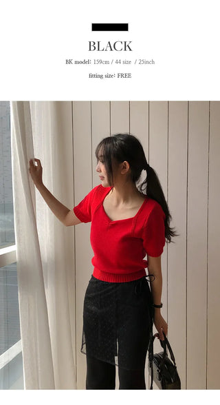 Tenozle See through Lace String Wrap Layered Skirt