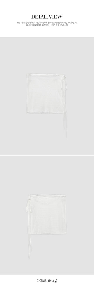 Tenozle See through Lace String Wrap Layered Skirt