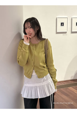 Lamion Round Long Sleeve Knit Cardigan