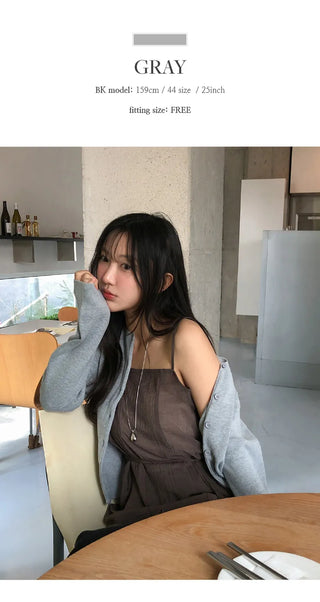 Lamion Round Long Sleeve Knit Cardigan