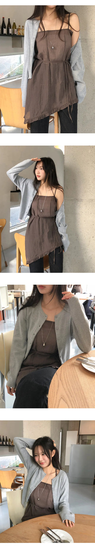 Lamion Round Long Sleeve Knit Cardigan