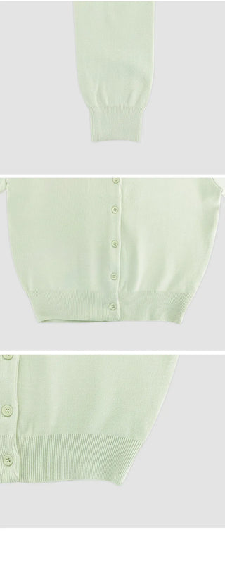 Lamion Round Long Sleeve Knit Cardigan