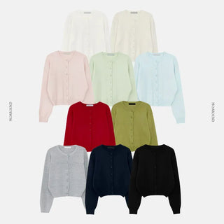 Lamion Round Long Sleeve Knit Cardigan