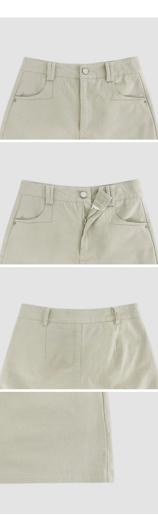 Herody A line Cotton Mini Skirt Belt Set