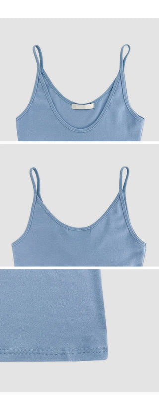 Poid U neck Ribbed Slim Sleeveless Top
