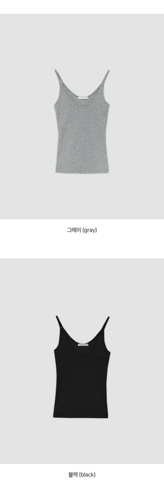 Poid U neck Ribbed Slim Sleeveless Top