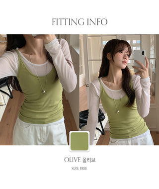 Poid U neck Ribbed Slim Sleeveless Top