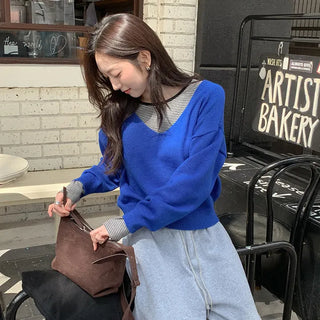 Chase Deep V Neck Long Sleeve Knit