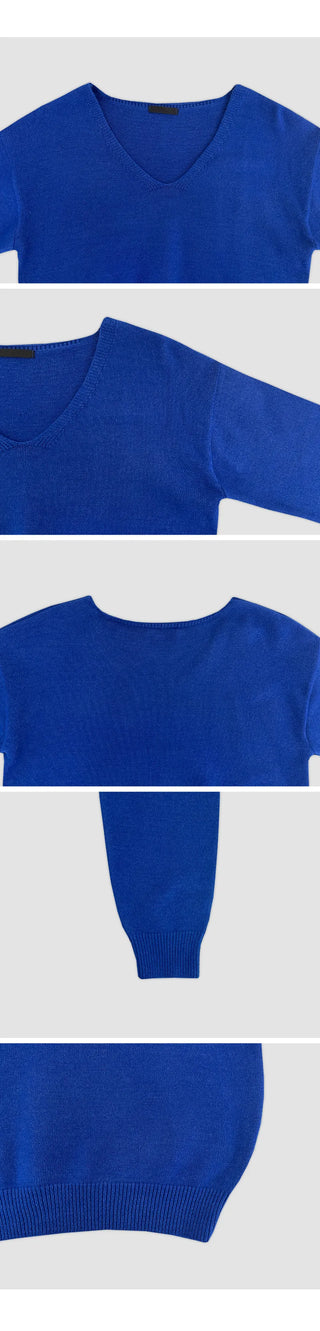 Chase Deep V Neck Long Sleeve Knit