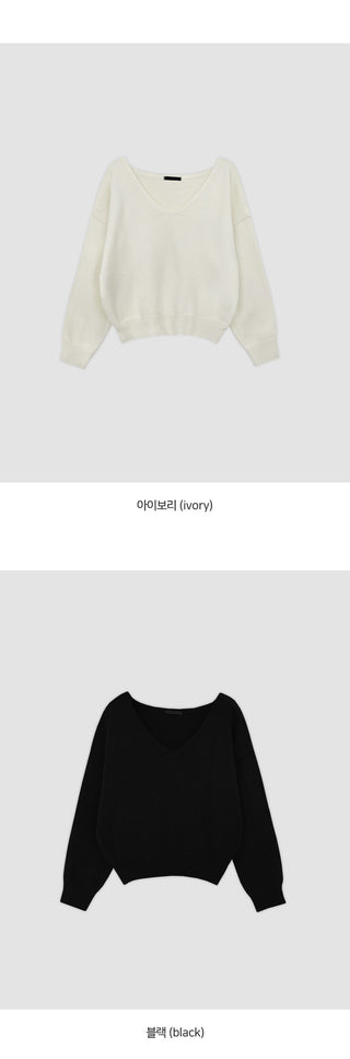 Chase Deep V Neck Long Sleeve Knit