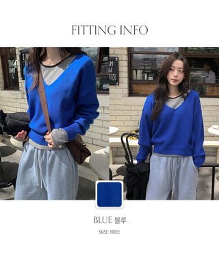 Chase Deep V Neck Long Sleeve Knit