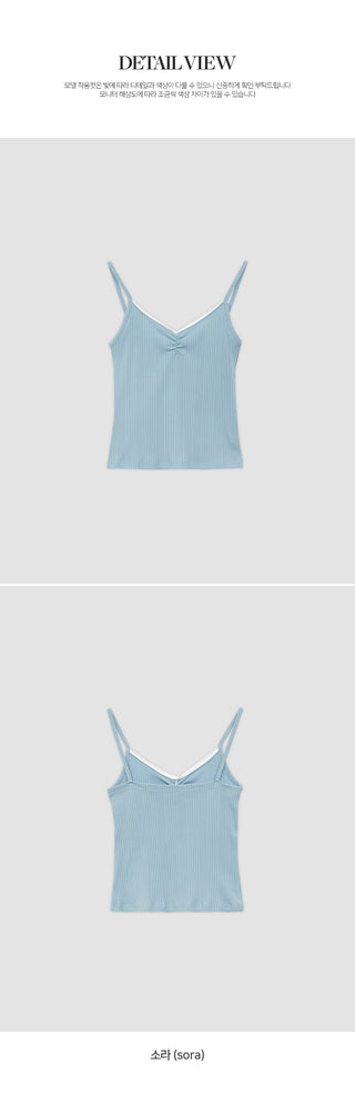 Sonets Modal Lace Shirred Ribbed Strap Sleeveless