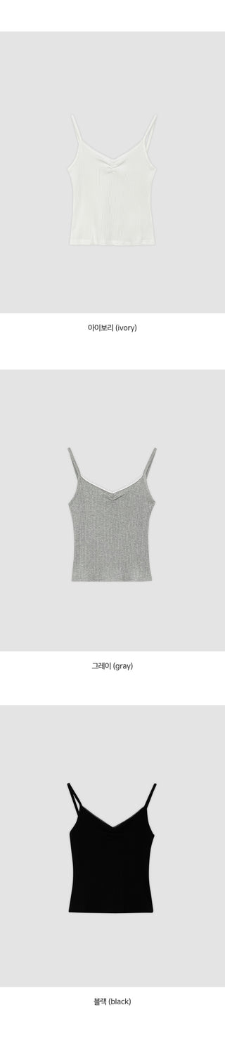 Sonets Modal Lace Shirred Ribbed Strap Sleeveless