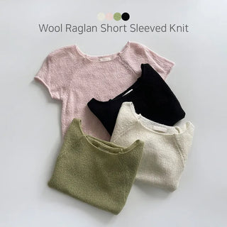 Hirwan Wool Raglan Short Sleeve Knit