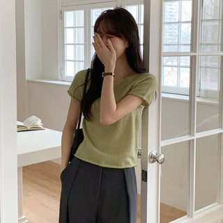 Hirwan Wool Raglan Short Sleeve Knit