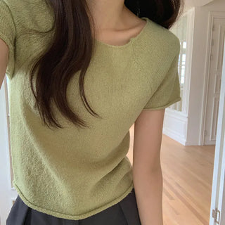 Hirwan Wool Raglan Short Sleeve Knit