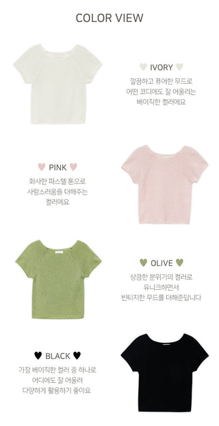 Hirwan Wool Raglan Short Sleeve Knit