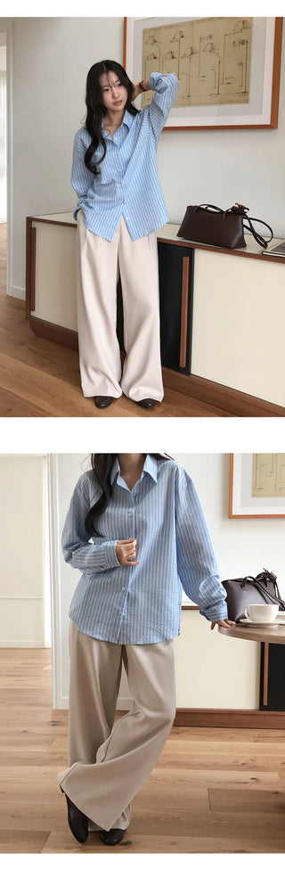 Ladaine Pintuck Back Elastic Wide Slacks