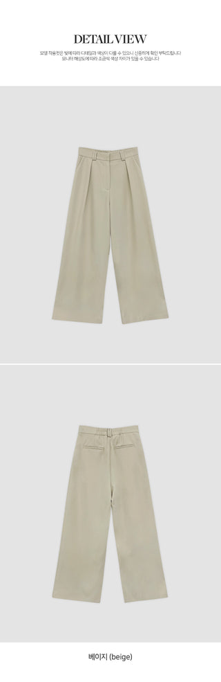 Ladaine Pintuck Back Elastic Wide Slacks