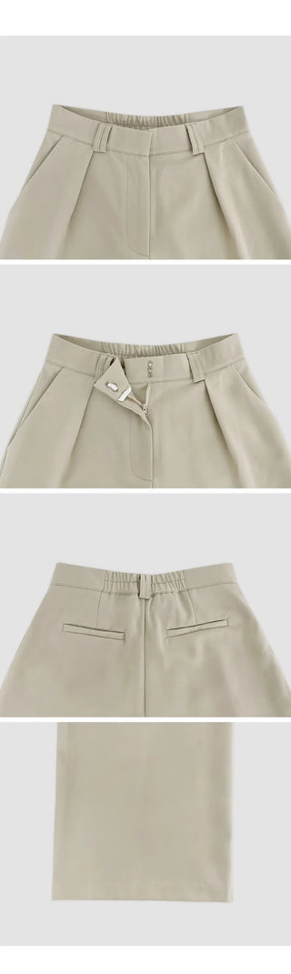 Ladaine Pintuck Back Elastic Wide Slacks
