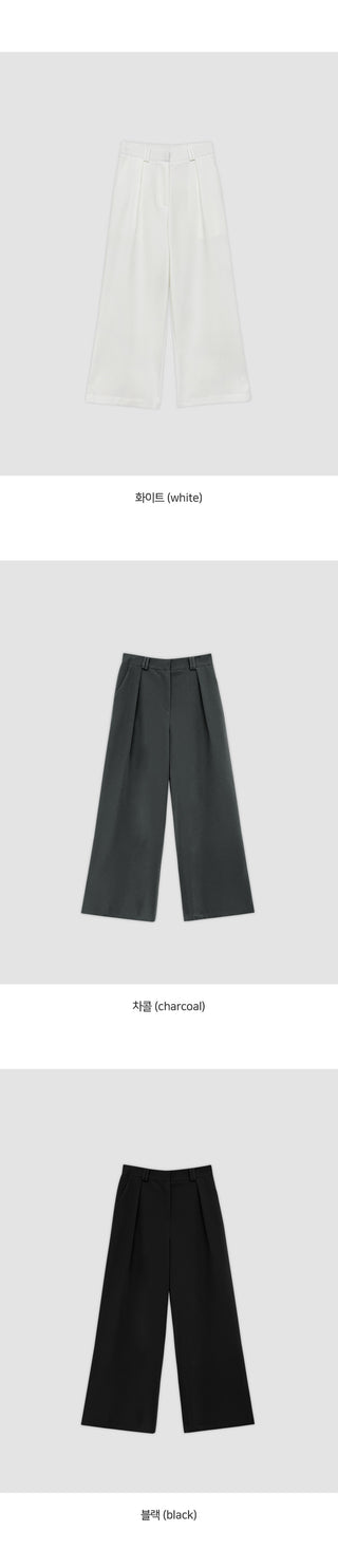 Ladaine Pintuck Back Elastic Wide Slacks