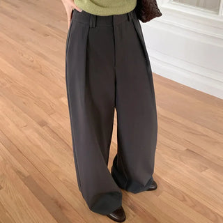 Ladaine Pintuck Back Elastic Wide Slacks
