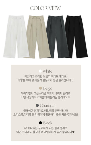 Ladaine Pintuck Back Elastic Wide Slacks