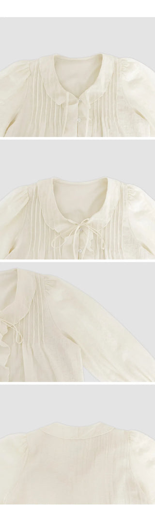 Lorena Frill Collar Shirred Blouse