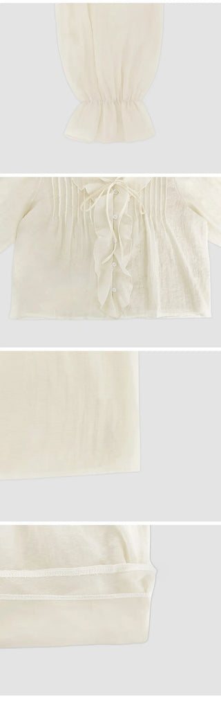 Lorena Frill Collar Shirred Blouse