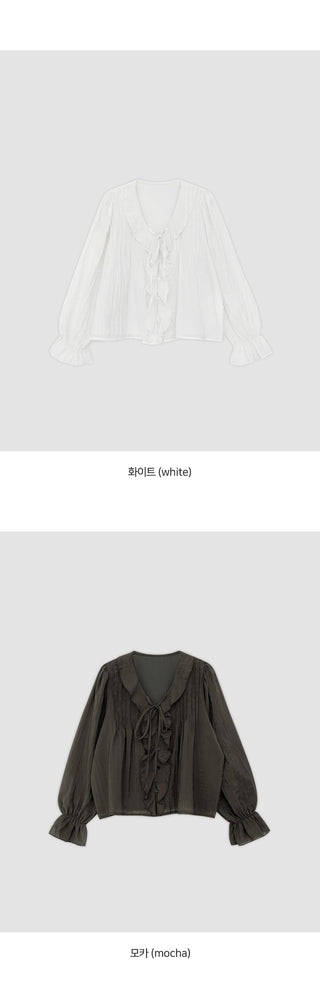 Lorena Frill Collar Shirred Blouse