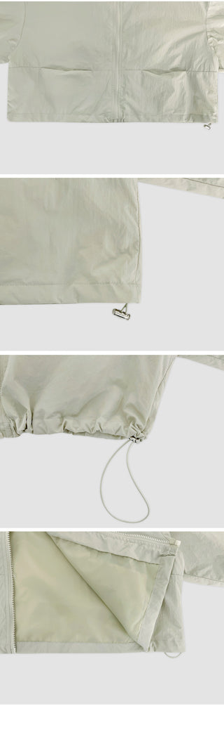 Rotain Loose Fit String High Neck Nylon Jumper