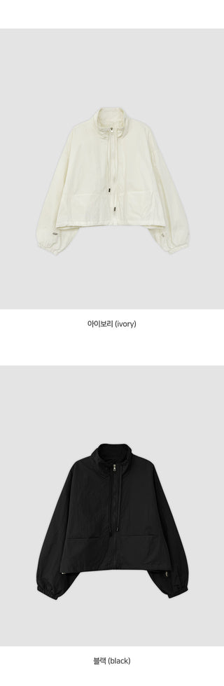 Rotain Loose Fit String High Neck Nylon Jumper