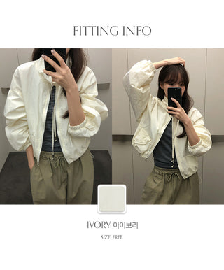 Rotain Loose Fit String High Neck Nylon Jumper