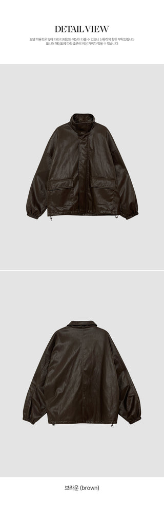 Pironz Loose Fit String Leather Jumper