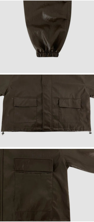 Pironz Loose Fit String Leather Jumper