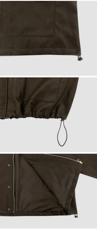 Pironz Loose Fit String Leather Jumper