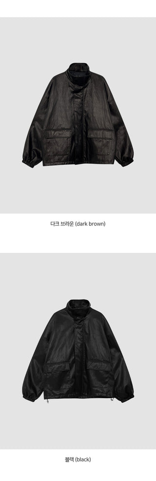 Pironz Loose Fit String Leather Jumper