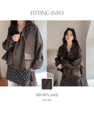 Pironz Loose Fit String Leather Jumper