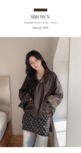 Pironz Loose Fit String Leather Jumper