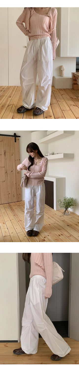 Idof Banding Parachute String Two Way Wide Pants