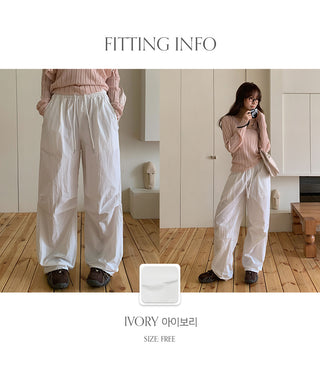 Idof Banding Parachute String Two Way Wide Pants