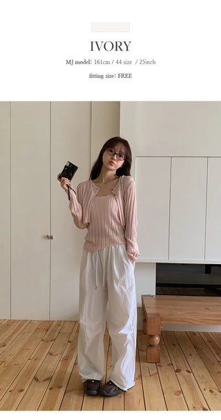 Idof Banding Parachute String Two Way Wide Pants