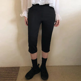 Centobi Elastic Waist Length Spandex Biker Pants