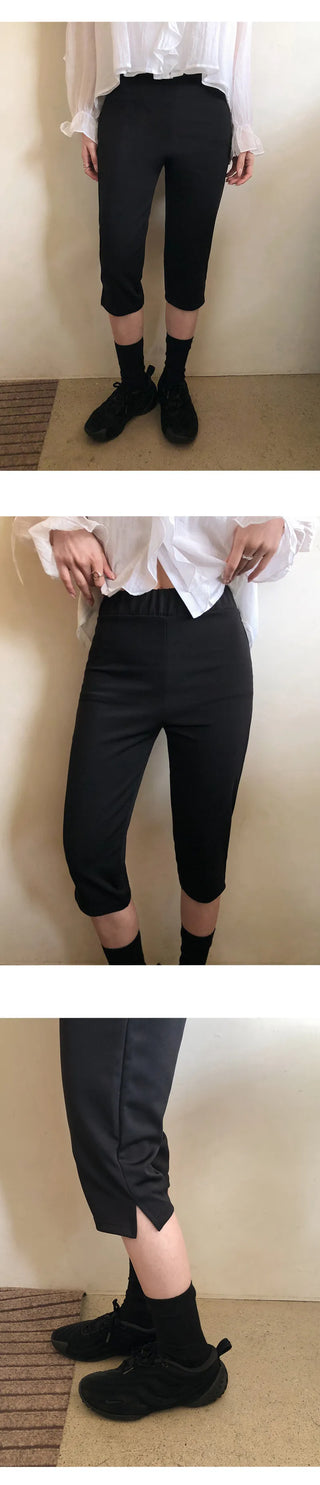 Centobi Elastic Waist Length Spandex Biker Pants